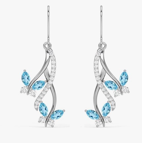 Silver Butterfly Pendant Earrings